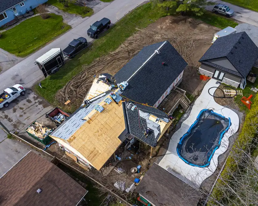 Roof replacement completed on a residential property